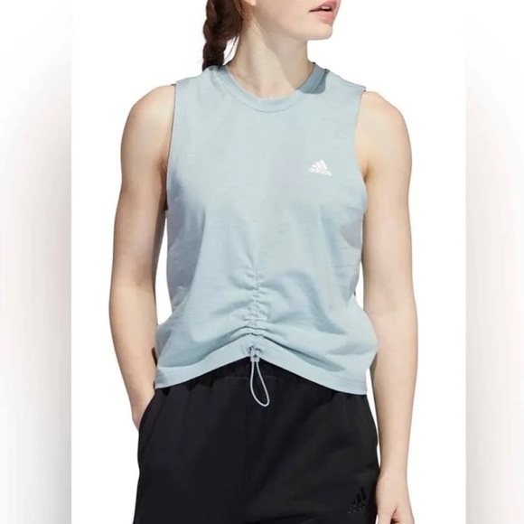 Adidas Women’s Cotton Cinch Tank Top | Purple - Picture 3 of 4
